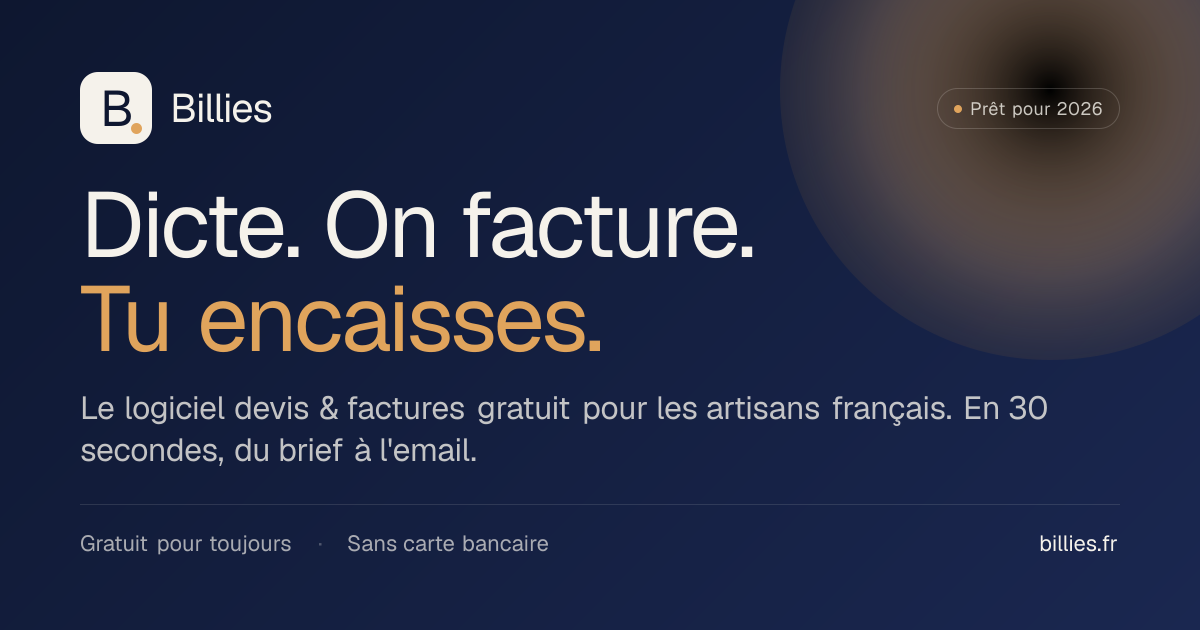 Billies L'Établi: free invoicing forever plus 30 days of Pro